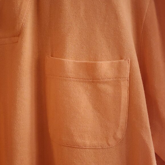 Loro Piana Polo Shirt Mens Large Orange 100% Cotton Made in Italy Pocket Luxury - Picture 2 of 10